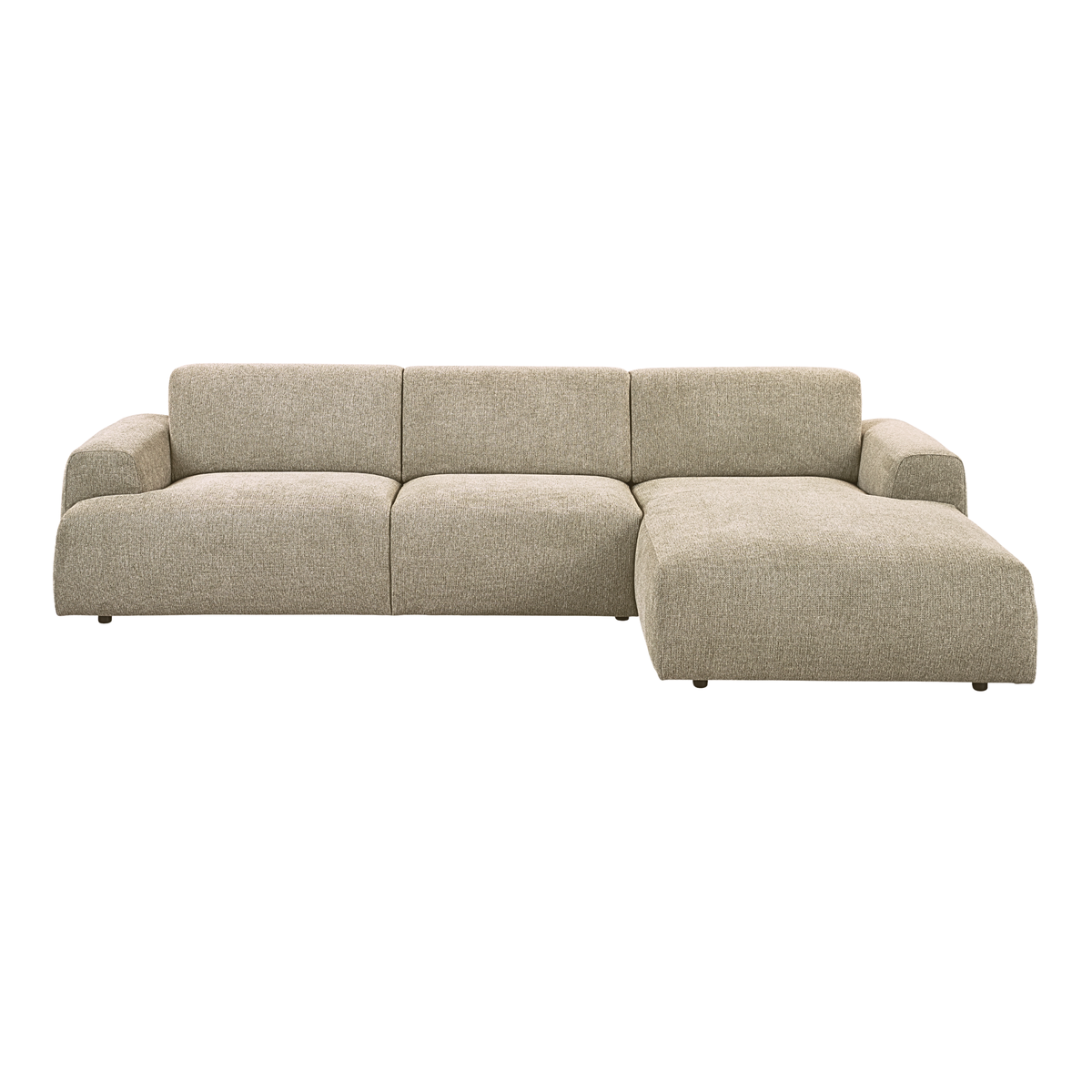 Contemporary Minimalistic Sectional 118" - Dark Beige Kanto