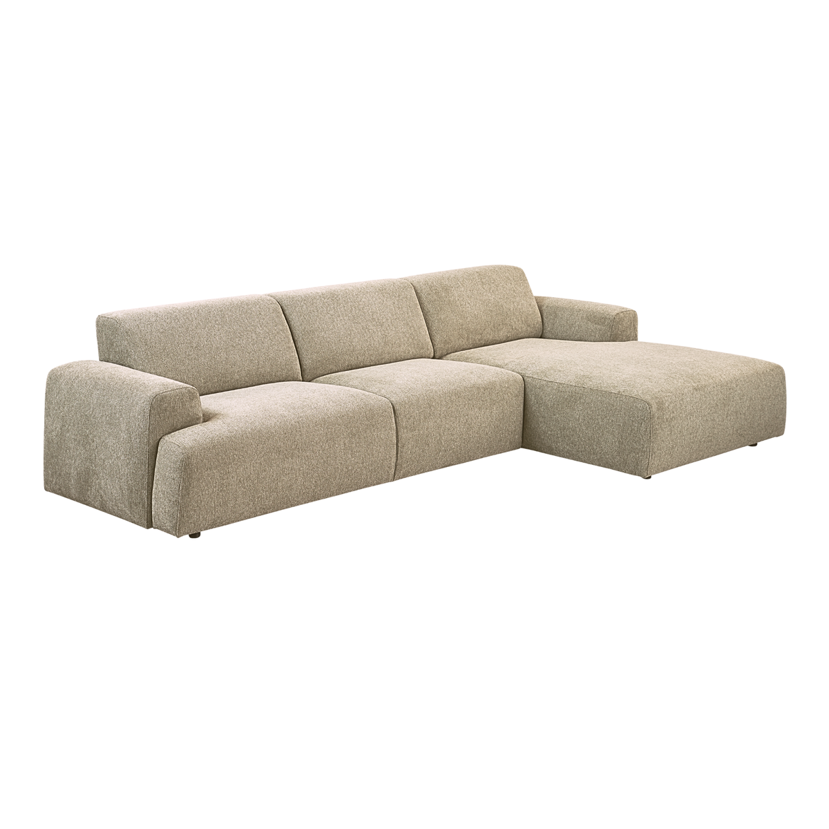 Contemporary Minimalistic Sectional 118" - Dark Beige Kanto