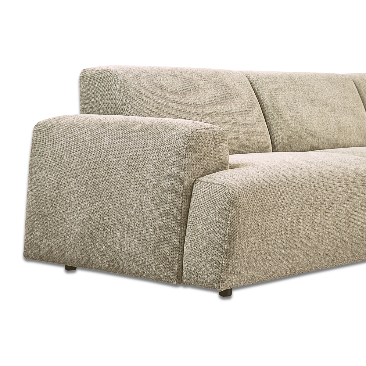 Contemporary Minimalistic Sectional 118" - Dark Beige Kanto