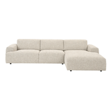 Contemporary Minimalistic Sectional 118" - Light Beige Kanto