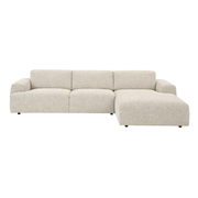 Contemporary Minimalistic Sectional 118" - Light Beige Kanto