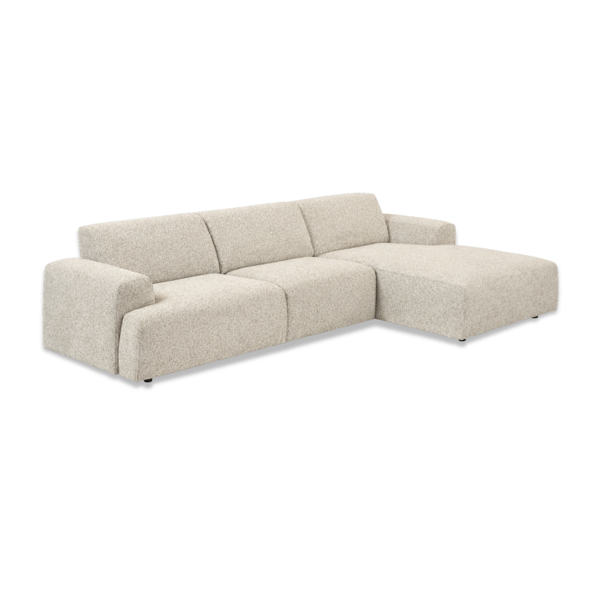 Contemporary Minimalistic Sectional 118" - Light Beige Kanto