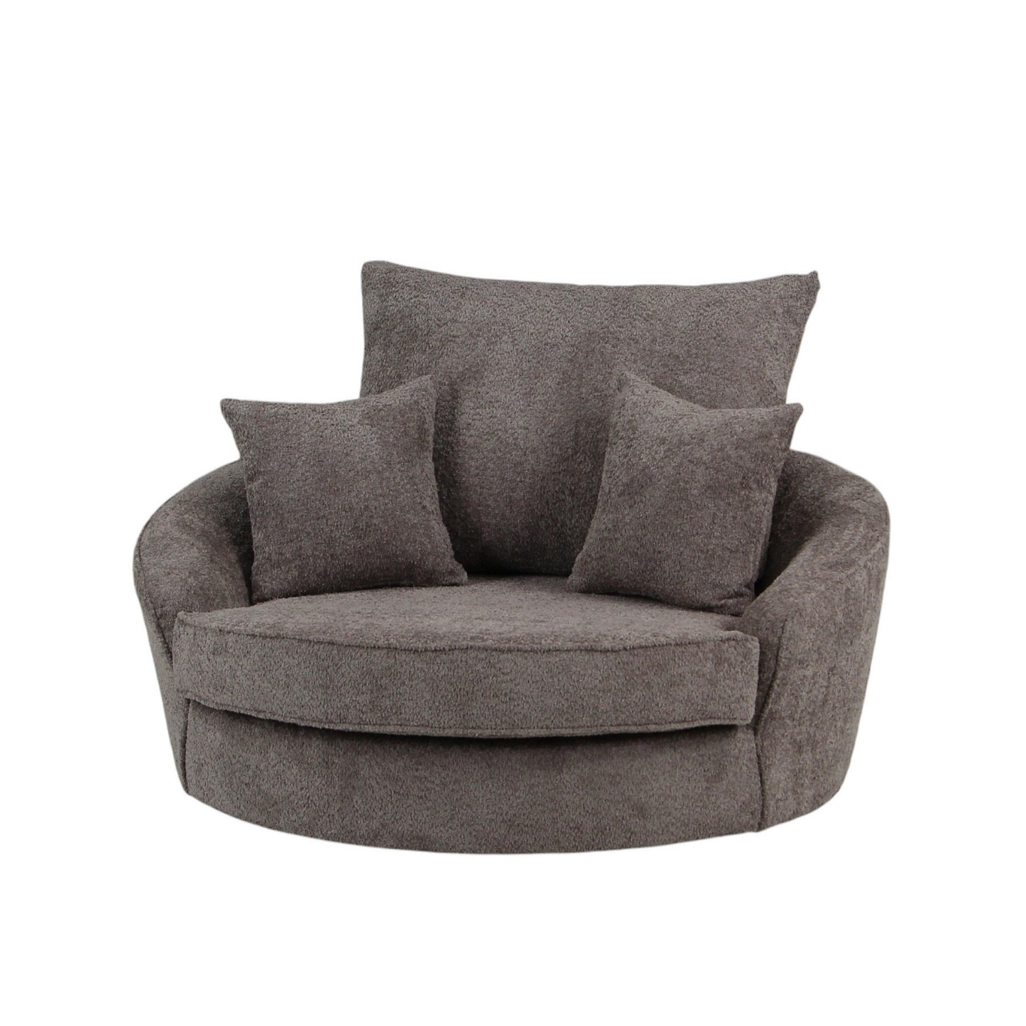 Round Barrel Swivel Slope with Pillows - Taupe 50"