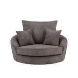 Round Barrel Swivel Slope with Pillows - Taupe 50"
