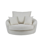 Round Barrel Swivel Slope with Pillows - Ivory 50"
