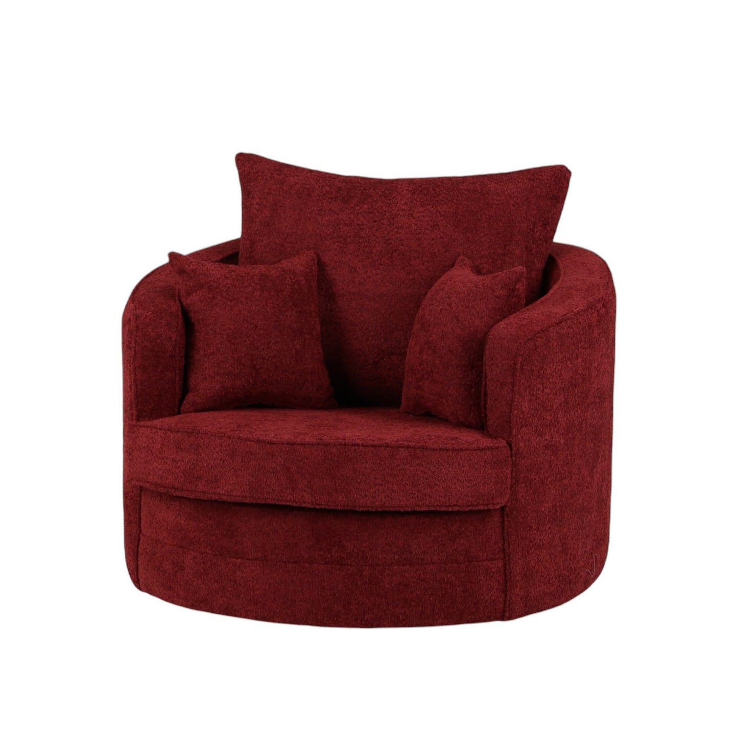 Round Barrel Swivel Chair with Pillows - Red 42"