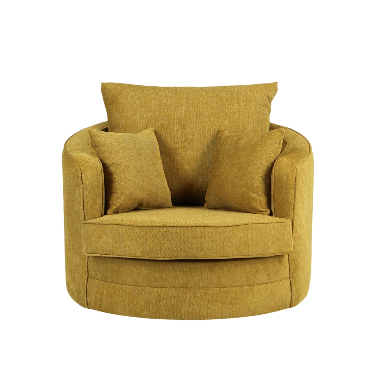 Round Barrel Swivel Chair with Pillows - Mustard 42"