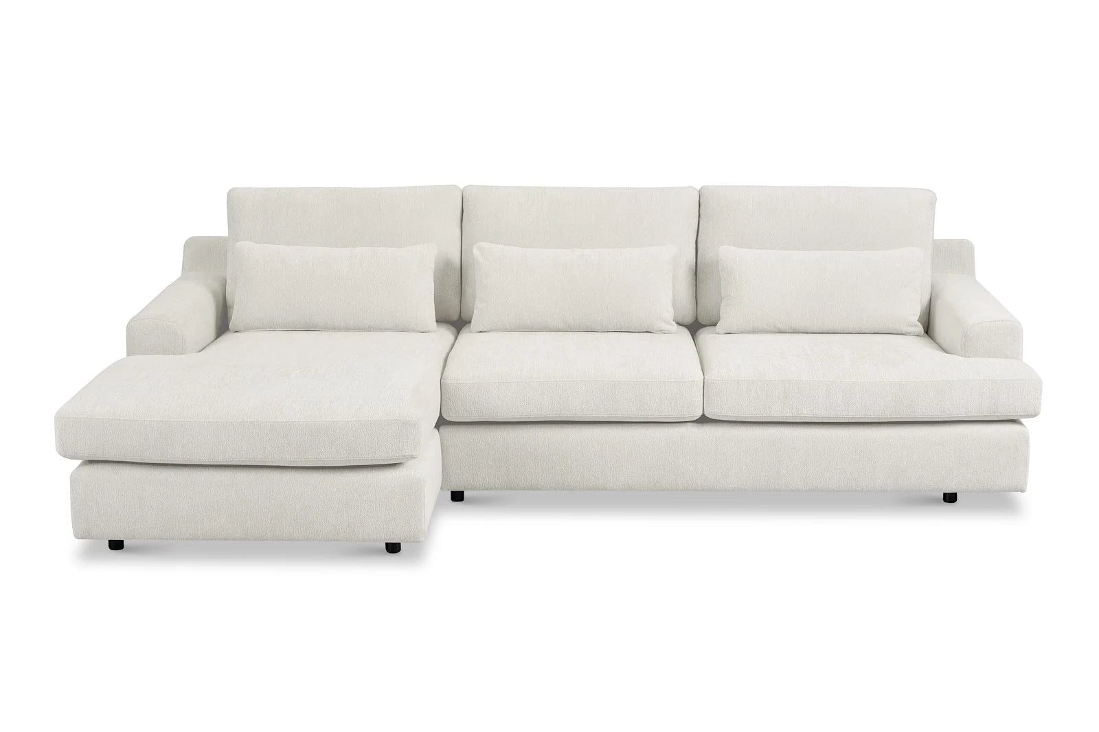 White sectional sofa on a white background