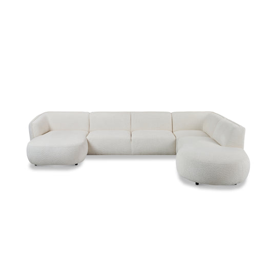 Loures U-Shape Sectional Sofa White 139"