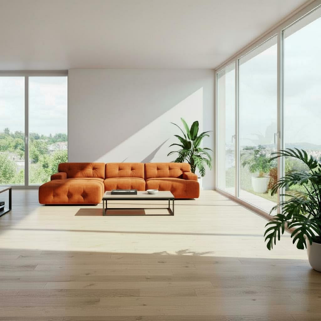 Bob Chaise Sectional Performance Fabric Mid-Century Modern