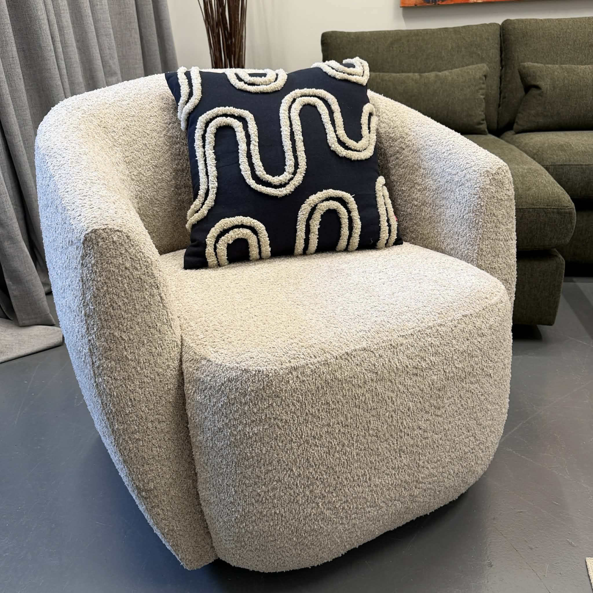 Gela Swivel Chair Beige - Floor Model