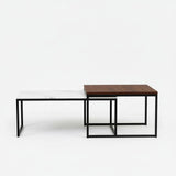 Grace Stone and Walnut Nesting Coffee Table