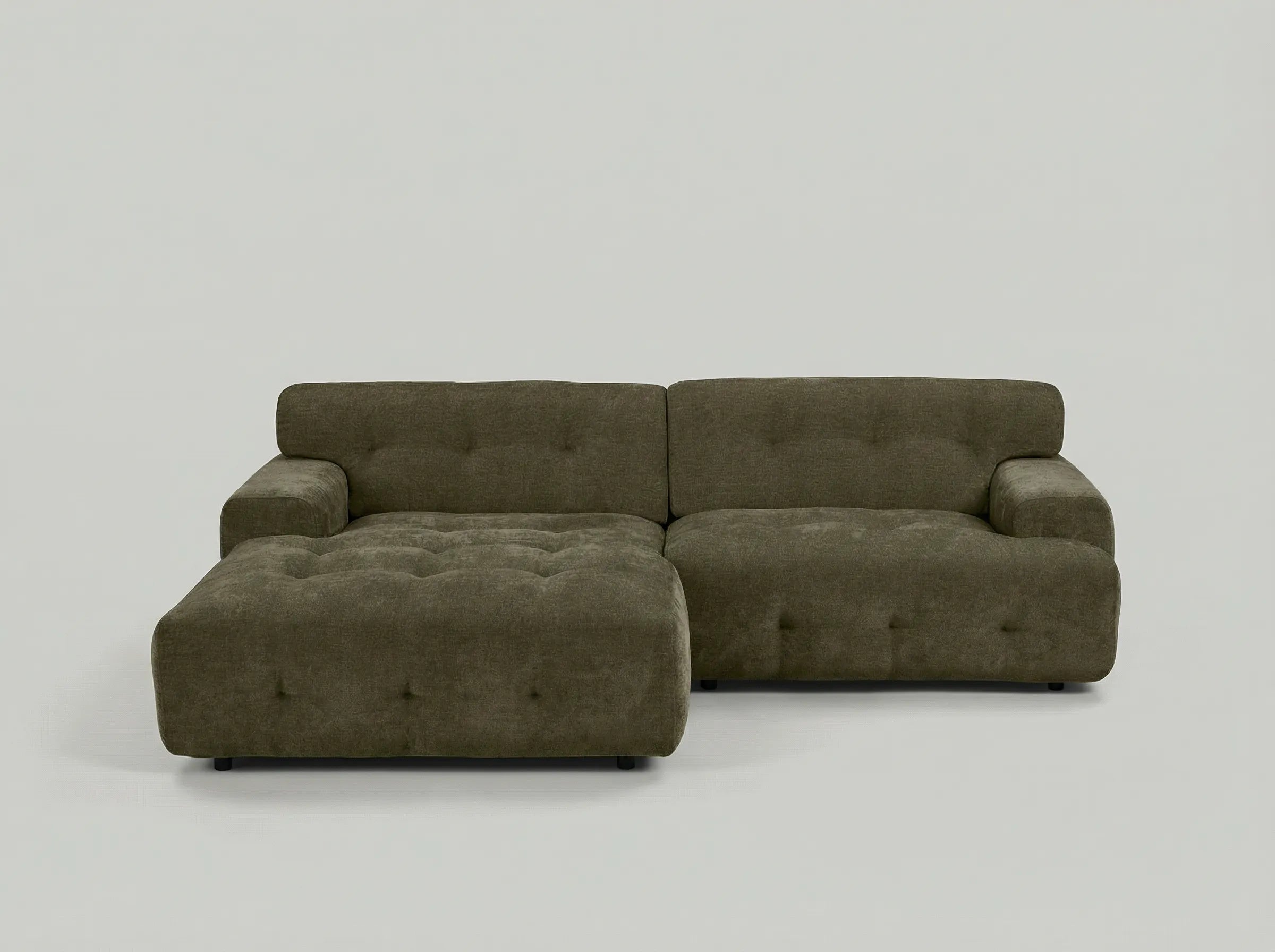 Bob 2-Piece Chaise Sectional 92" Chenille Moss Green