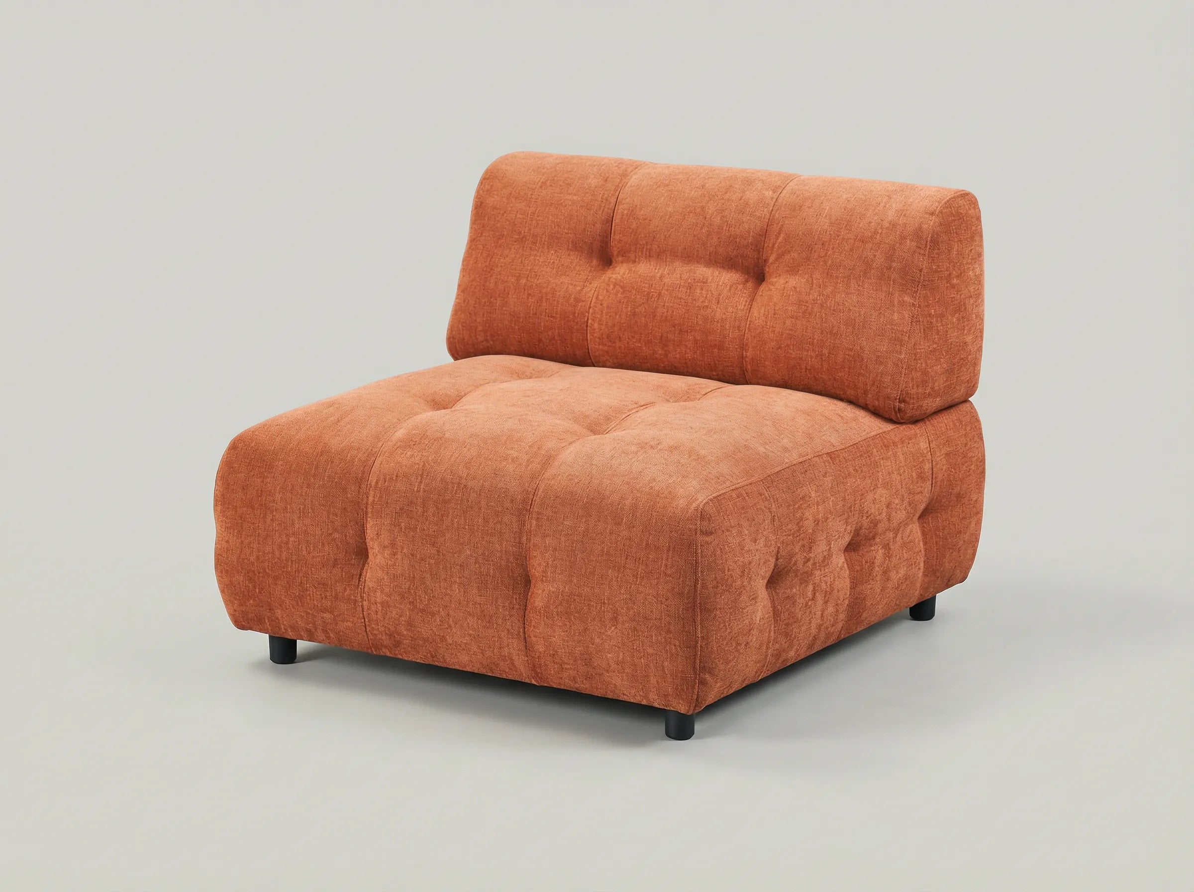 Mina Armless Modular Chair 38" Performance Chenille Burnt Orange