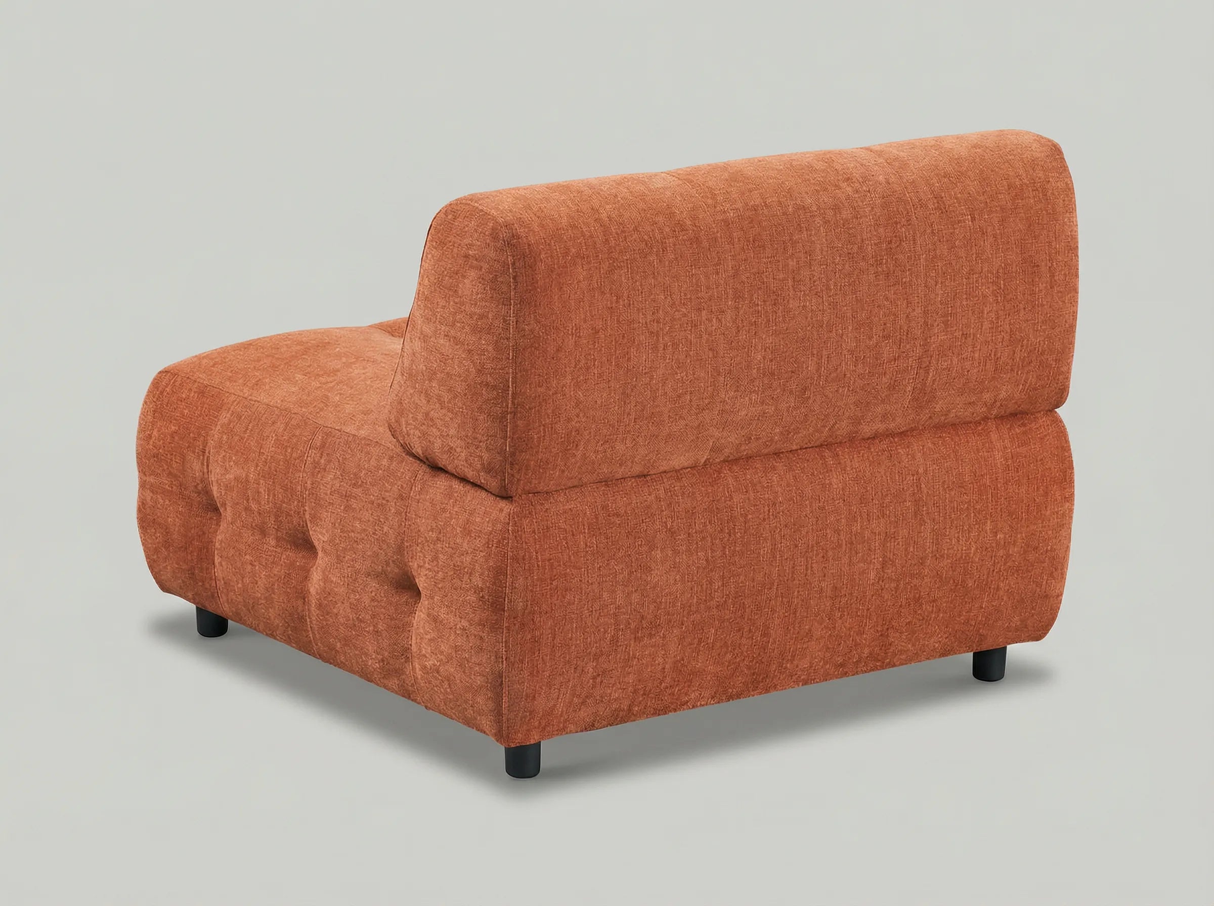 Mina Armless Modular Chair 38" Performance Chenille Burnt Orange
