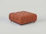Mina Tufted Ottoman 35" Chenille Burnt Orange