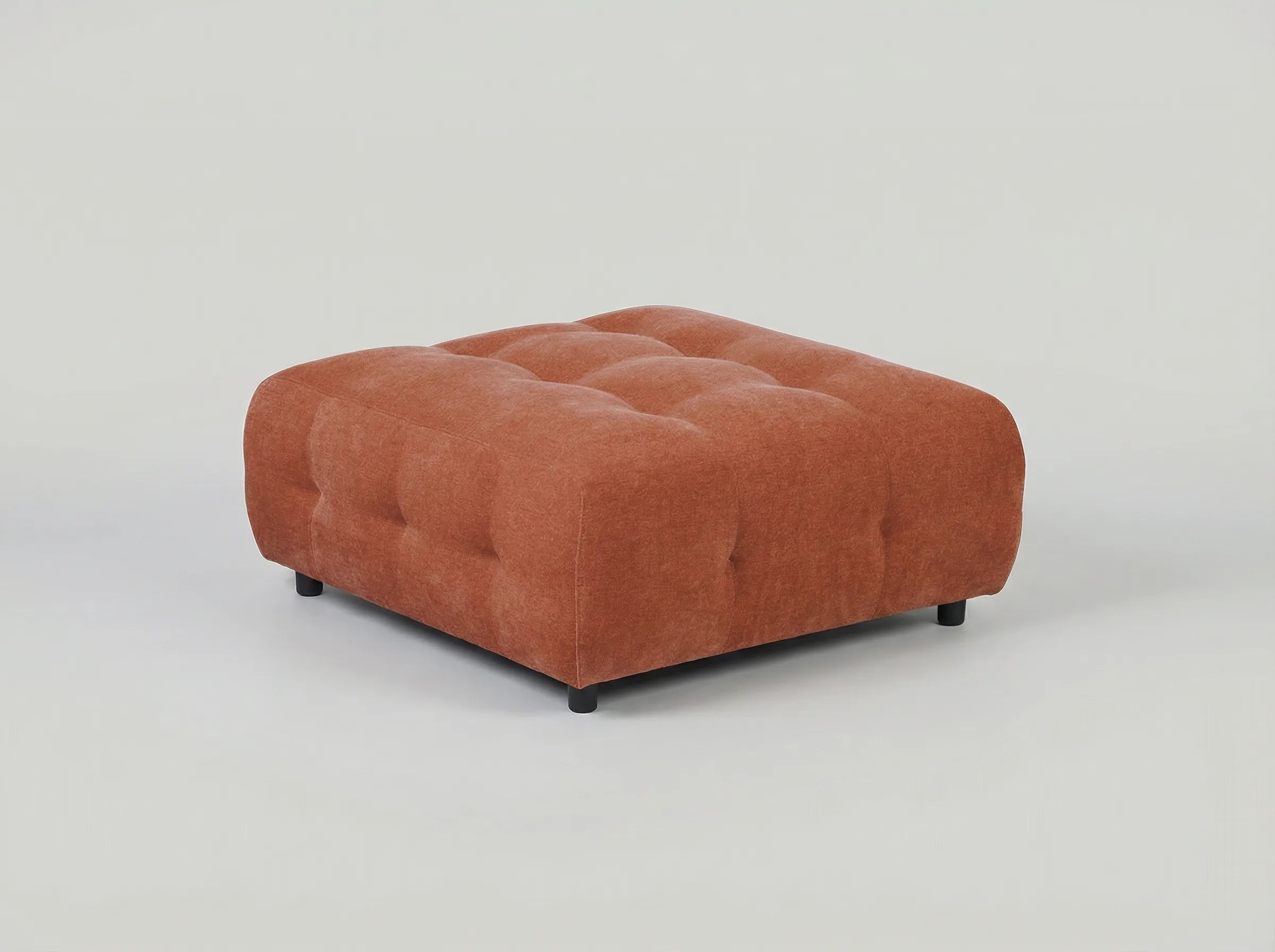 Mina Tufted Ottoman 35" Chenille Burnt Orange