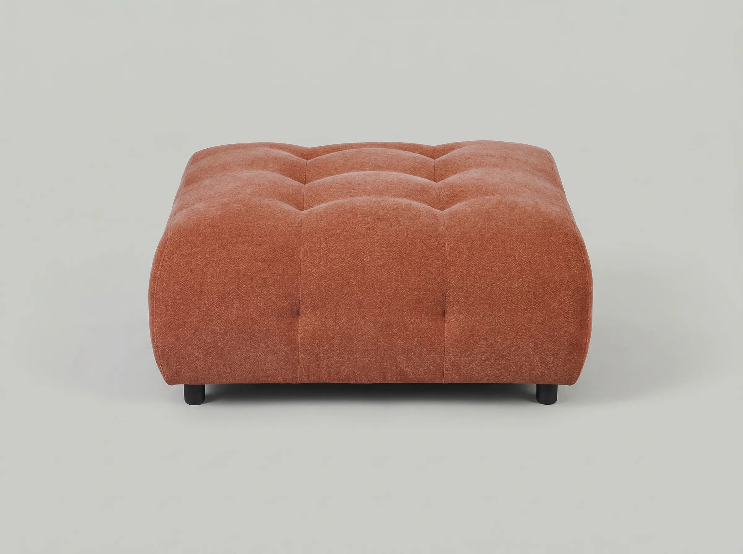 Mina Tufted Ottoman 35" Chenille Burnt Orange