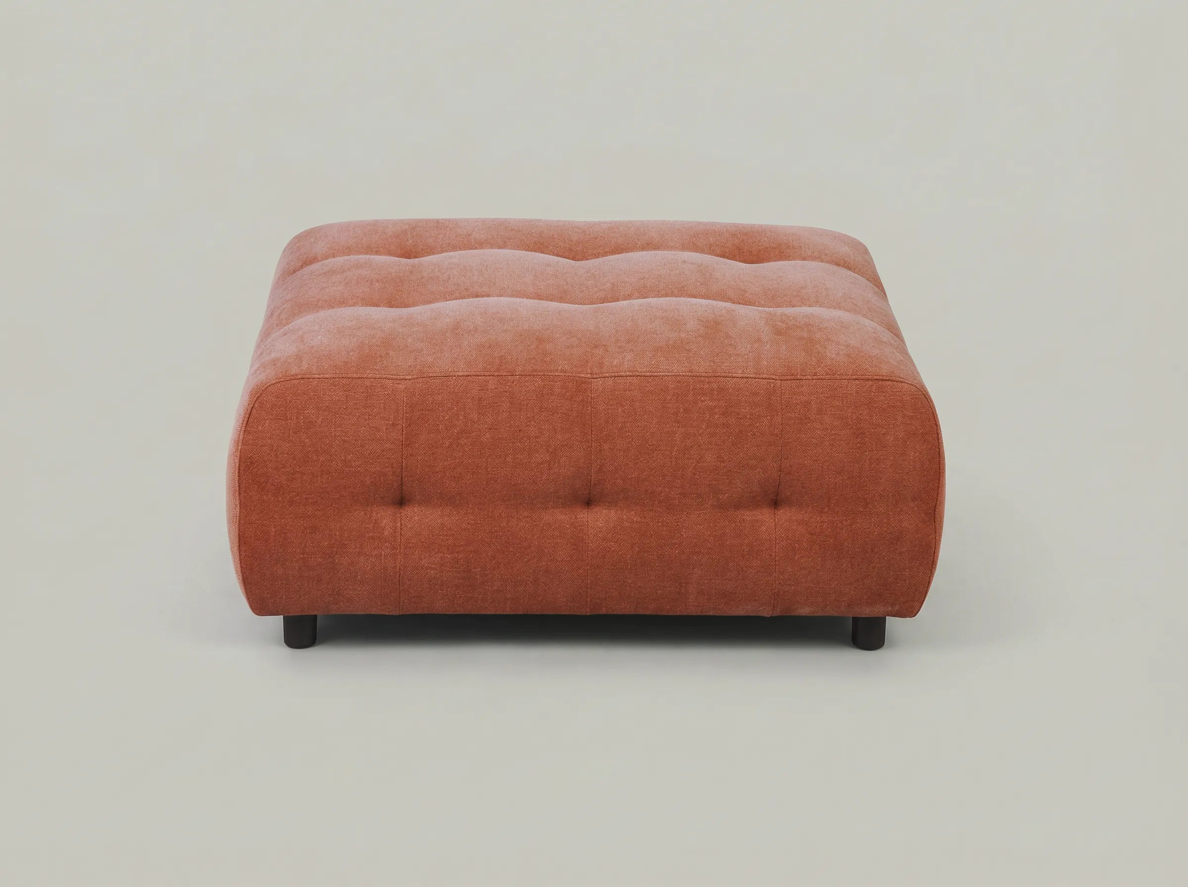 Mina Tufted Ottoman 35" Chenille Burnt Orange