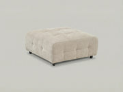 Mina Tufted Ottoman 35" Beige Woven Fabric