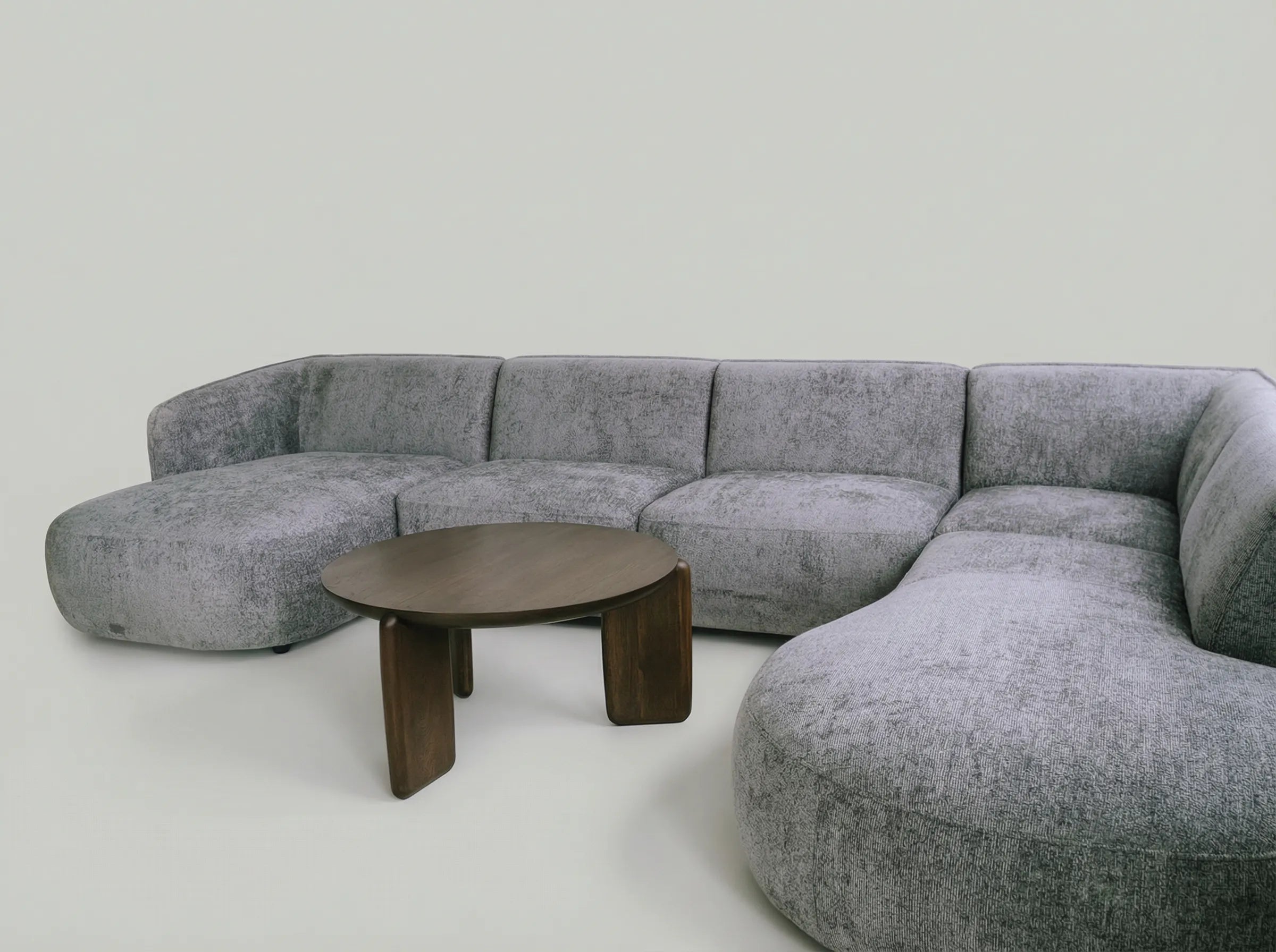 LOURES U-Shape Sectional Iron Grey