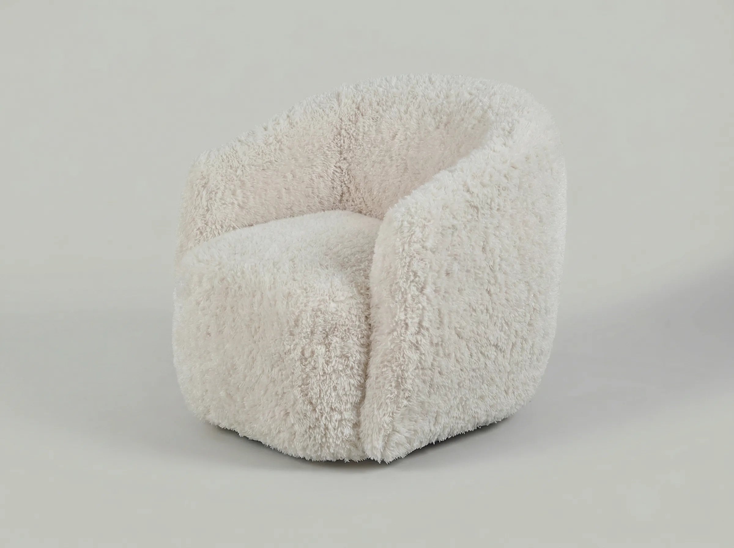 Gela Swivel Barrel Chair 33" High-Pile Performance Fabric