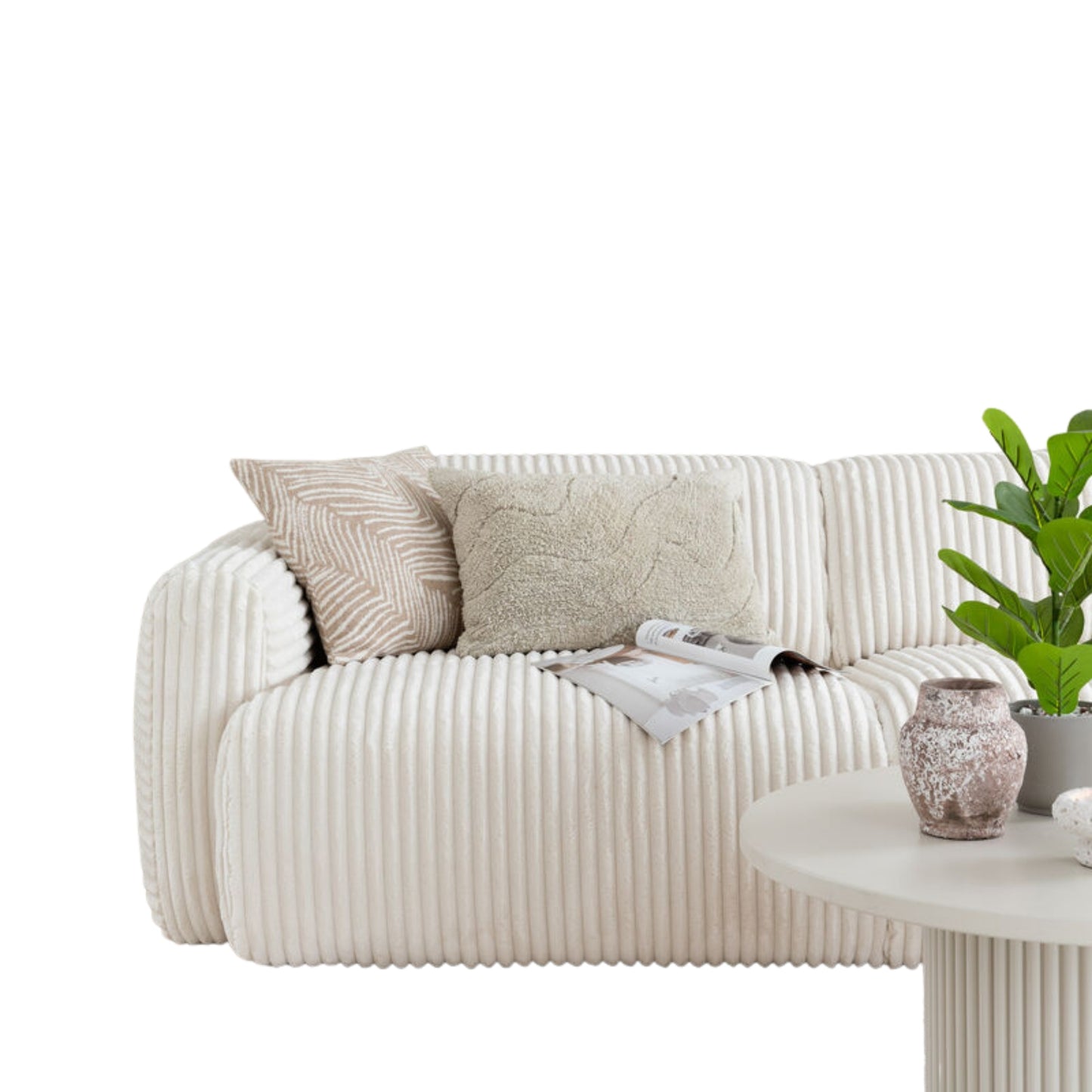 Imola 4-piece Sectional 120" Mega Corduroy Ivory