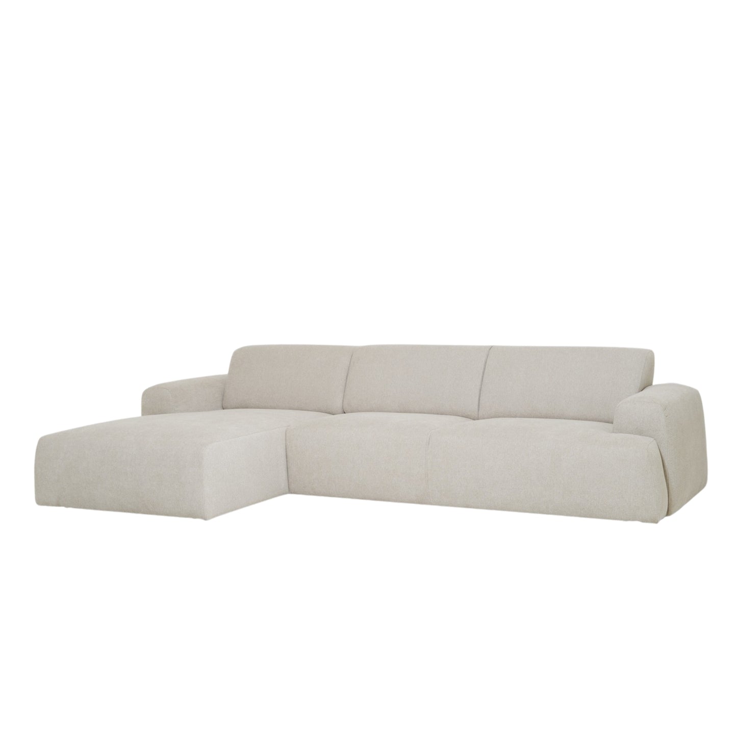 Kanto 2-Piece Chaise Sectional 102" Ivory Soft Voluminous Fabric