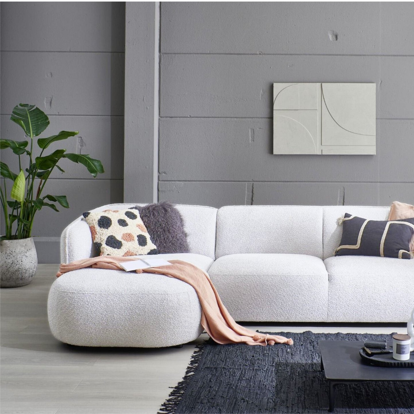 Loures 2-Piece Sectional 110" Voluminous Soft Fabric