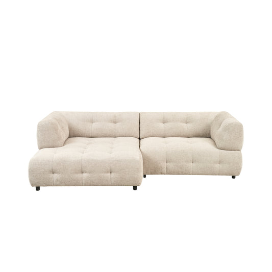 Mina 2-Piece Chaise Sectional 96" Woven Fabric with Subtle Texture