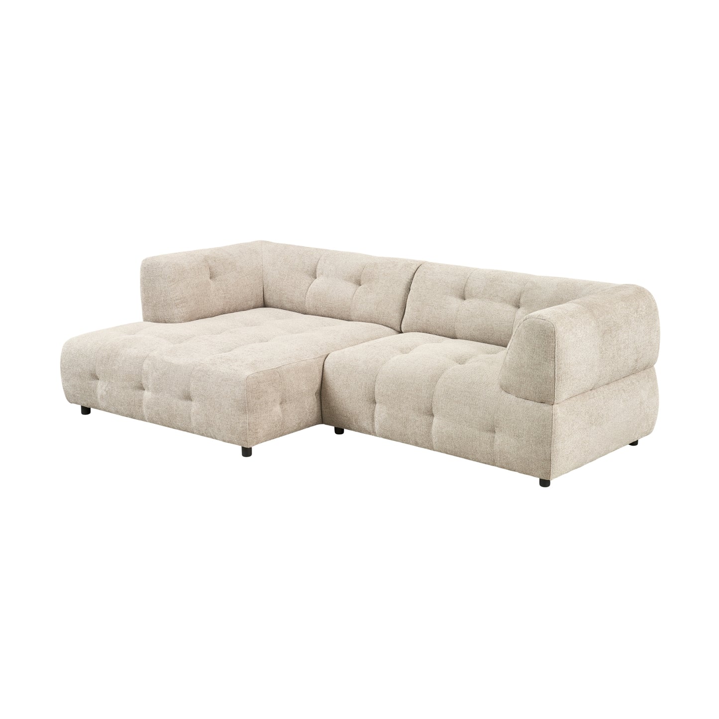 Mina 2-Piece Chaise Sectional 96" Woven Fabric with Subtle Texture
