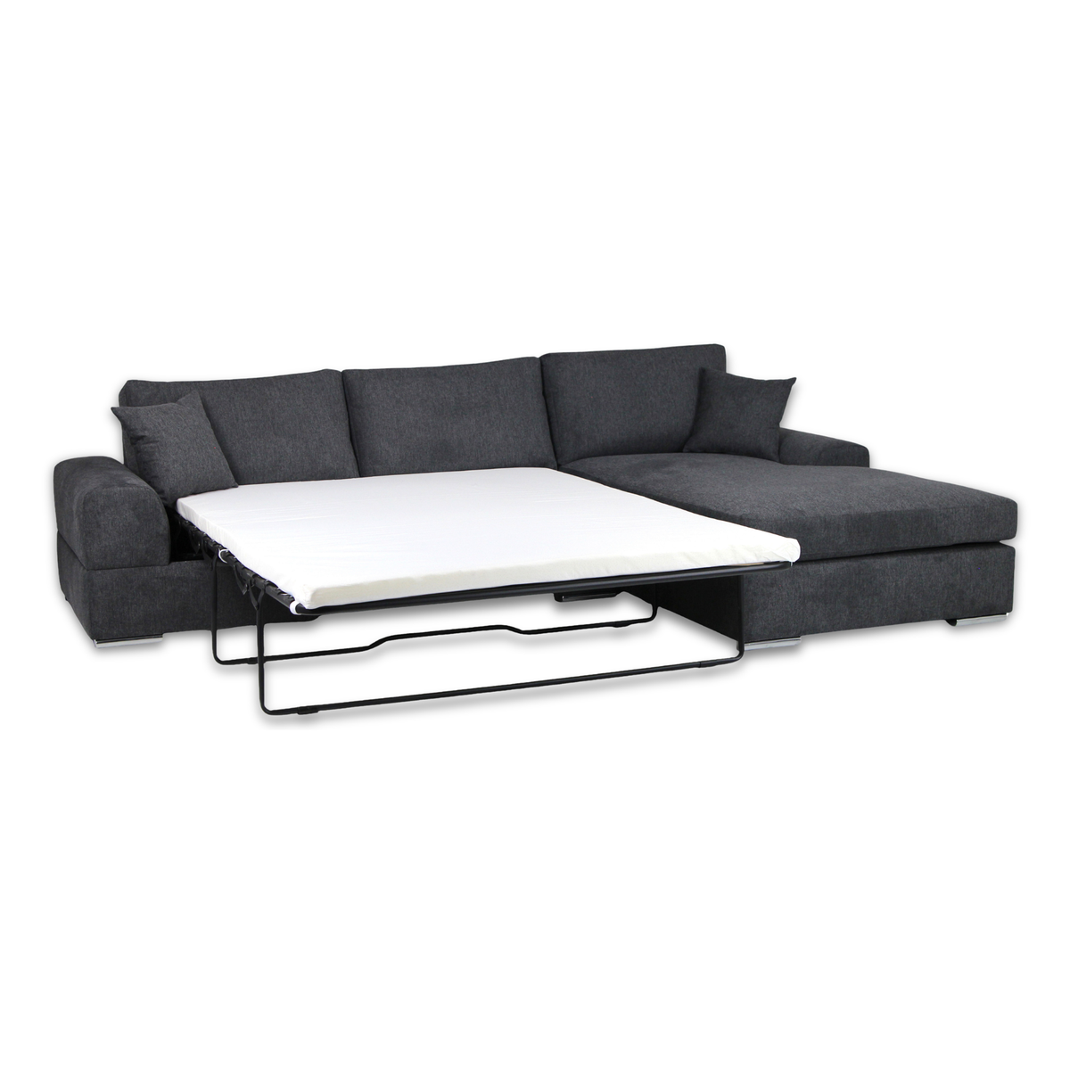 Minimalistic Sleeper Sectional 97" - Veda Anthracite