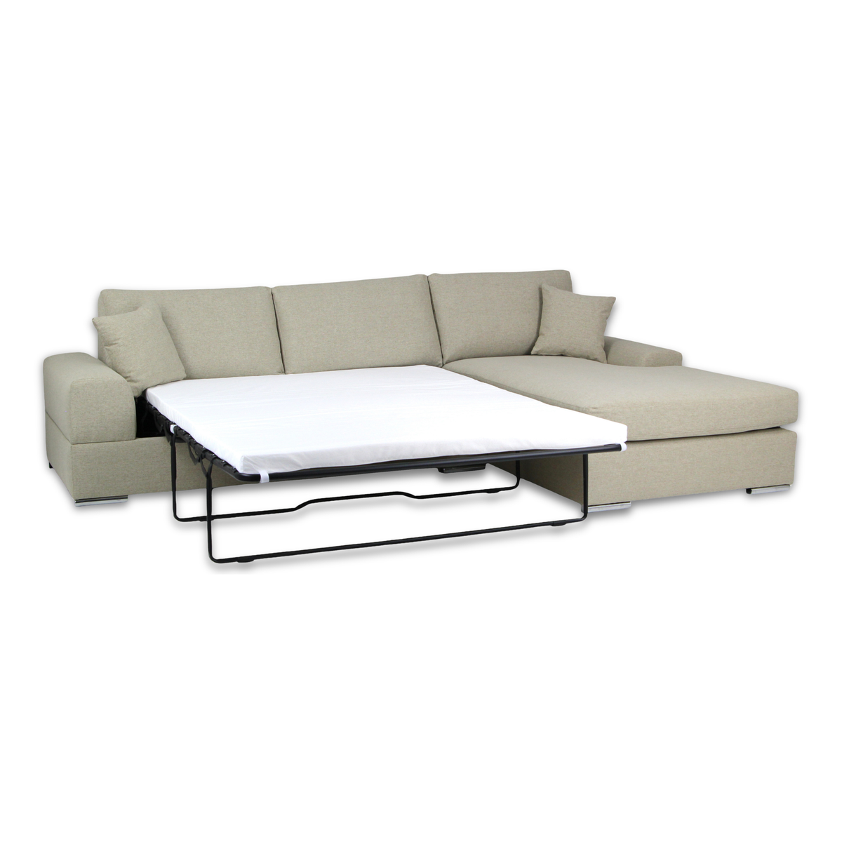 Minimalistic Sleeper Sectional 97" - Veda Khaki