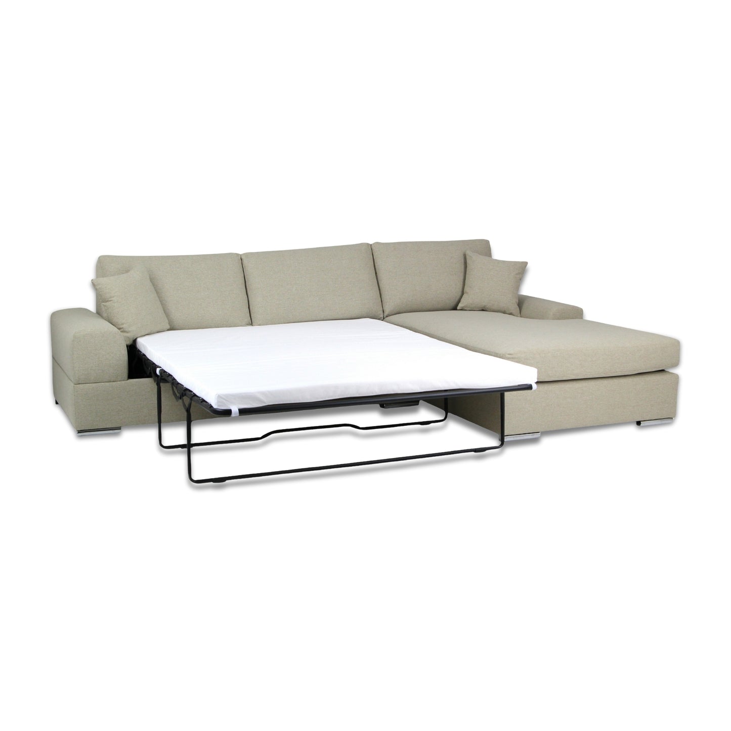 Veda Chaise Sleeper Sofa 121" Khaki